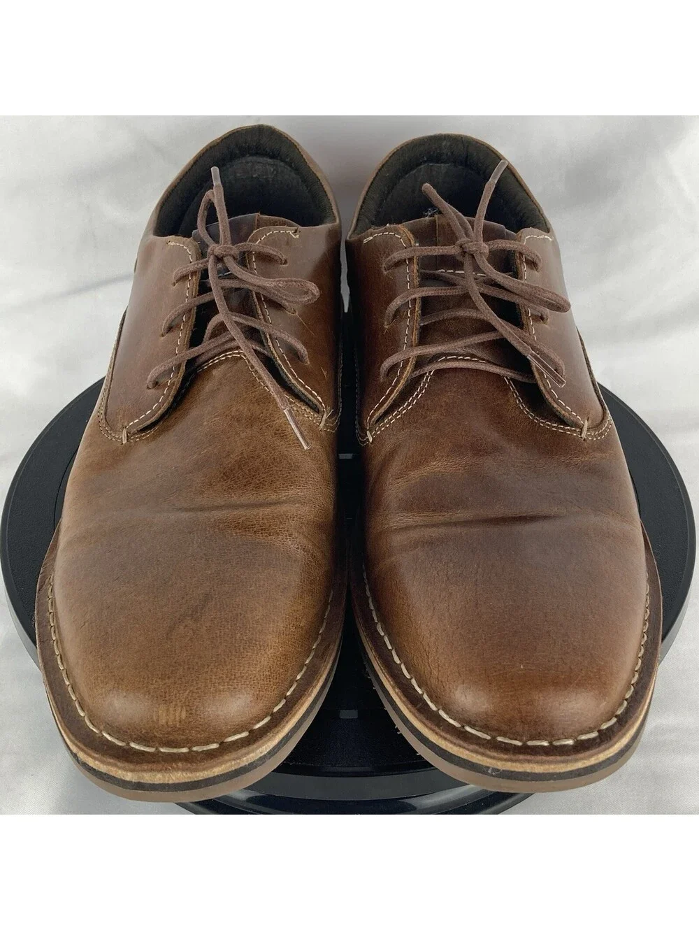Men’s 9.5 Steve Madden Harpoon 982 Wood Brown Leather Derby Oxford Shoes Derby